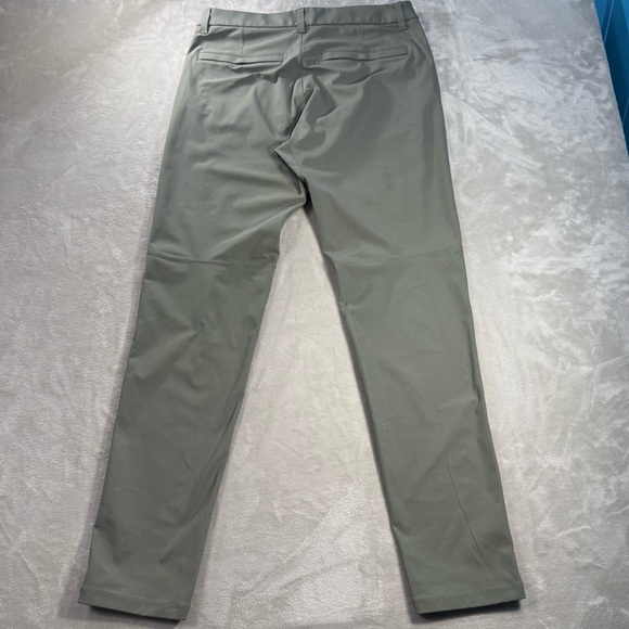 Lululemon ABC Pants Men Sz 34 Slim Fit Green Commission Warpstreme Chino LM5AF3S - Picture 4 of 11